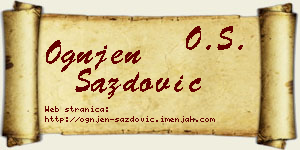 Ognjen Sazdović vizit kartica
